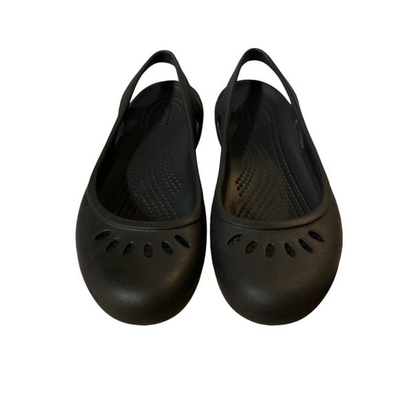 Crocs Kaydee Ballet Flats Women’s 7 Black Slingback Slip On Rubber Shoes Casual - Picture 2 of 12
